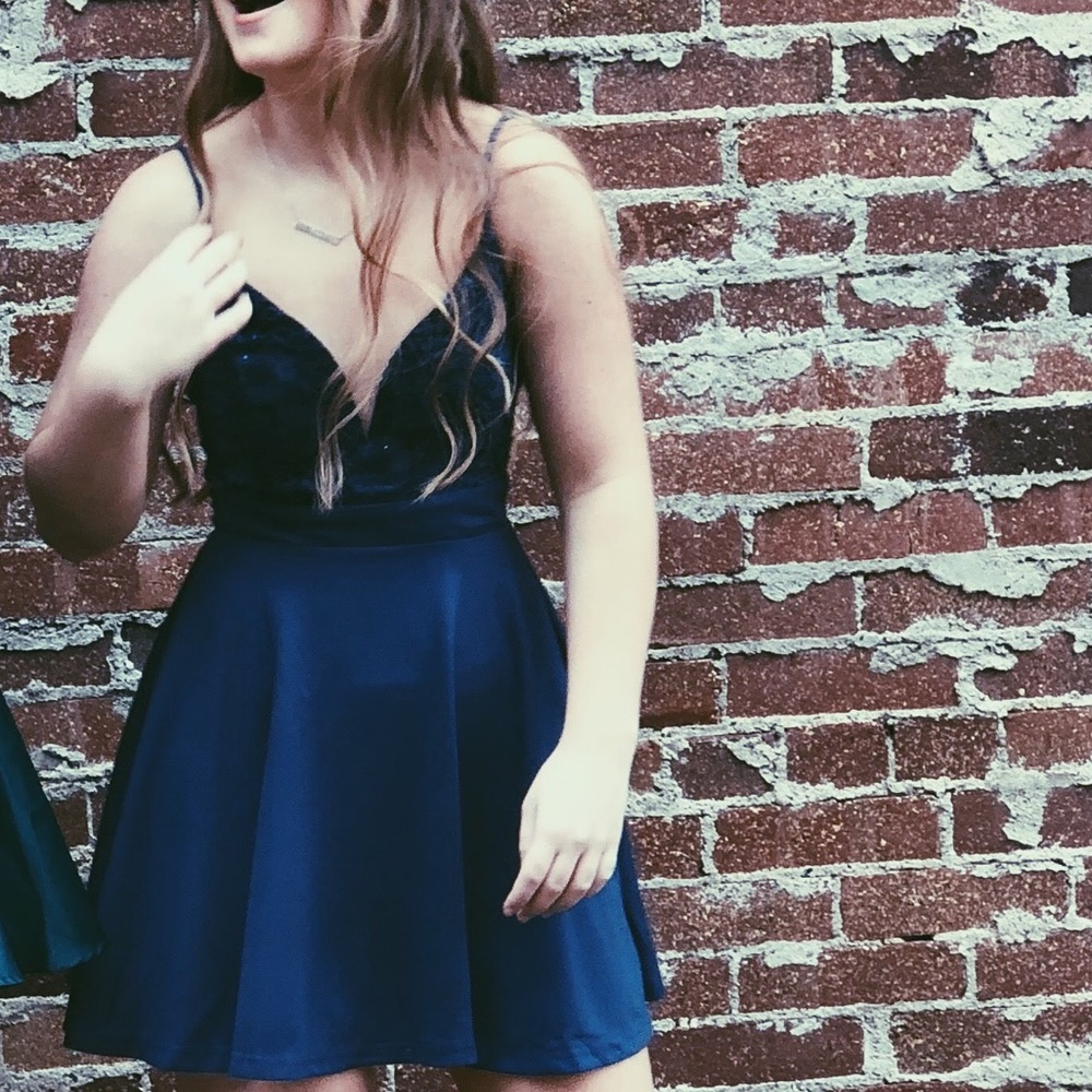 Navy Blue Homecoming Dress